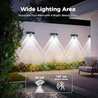 kolpop 16 Pack Solar Fence Lights Outdoor with 3 Modes Motion Sensor,IP65 Waterproof Fence Lights Solar Powered,1200mAh 60LM Bright LED Solar Lights for Fence,Patio,Backyard,Wall,Garden(Cool White)
