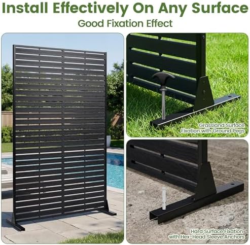 outdoor privacy screen 72" hdpe fence 6 panels on a desk or shelf