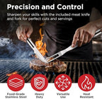 kaluns grilling accessories, dad gifts for christmas, heavy showing dimensions