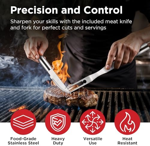 kaluns grilling accessories, dad gifts for christmas, heavy showing dimensions
