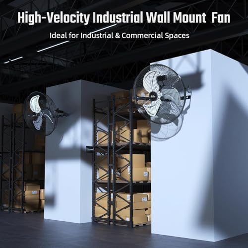 simple deluxe 18 inch industrial wall mount 3, front angle view