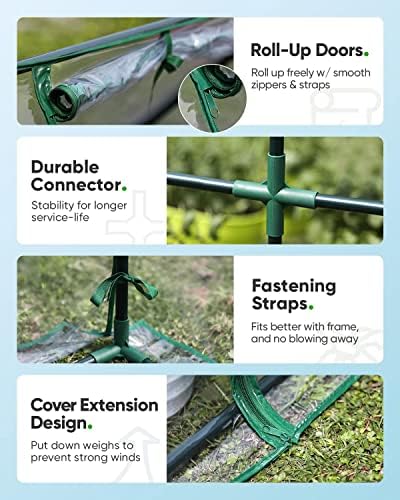 quictent mini greenhouse for indoor outdoor, portable quick-setup showing dimensions