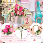 geosar 8 bundles artificial peonies flowers,bright color, close-up detail