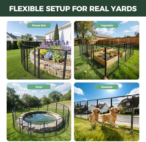 fxw no dig garden fence, outdoor for yard showing dimensions