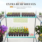 king bird premium greenhouse for outdoors, 84x56x77 upgraded shown in use