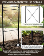 metal garden arbors 8ft thickened arch trellis for, side view