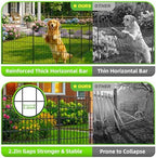 toolterritary 5 panels no dig decorative garden fence, side view