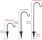 CALIDAKA 4 Pack Multi-Purpose Shepherds Hooks Outdoor Iron Shepherd Hook with Base Adjustable Heavy Duty Garden Hanging Stake for Lanterns Solar Light Plant Hanger Wedding Decor