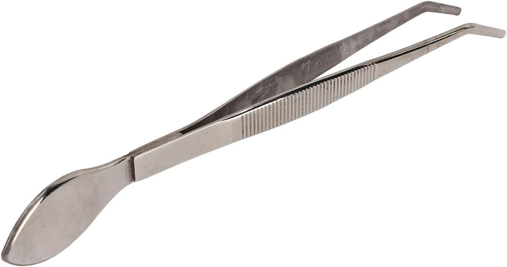 Bonsai Tweezers, Curved Tip Stainless Steel Professional Potted Plant Tweezers with Spatula, for Garden Bonsai Soil Loosening and Changing Pots