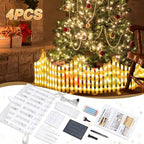 hopolon 4 pack lighted garden fence, 11.1in (h) on a desk or shelf