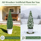artificial boxwood topiary trees with black pots, 48" showing dimensions