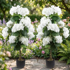 3 ft artificial hydrangea trees faux potted topiary, side view