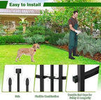 no dig garden fence 48" h x 18'l showing dimensions