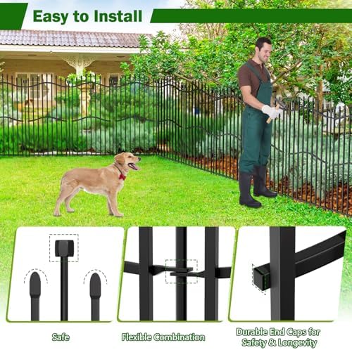 no dig garden fence 48" h x 18'l showing dimensions