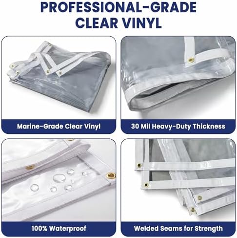 tarps now marine grade clear vinyl tarp, (6' shown in use
