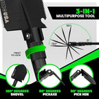 rhino usa survival shovel with pick - military, close-up detail