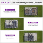 purple leaf 92ks louvered pergola 11.5' x 17.5', front angle view