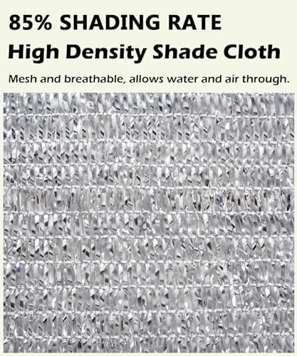 85% aluminet shade cloth with grommets, reflective shade, side view