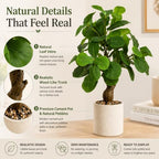 17.5 inch artificial fiddle leaf fig tree in, close-up detail