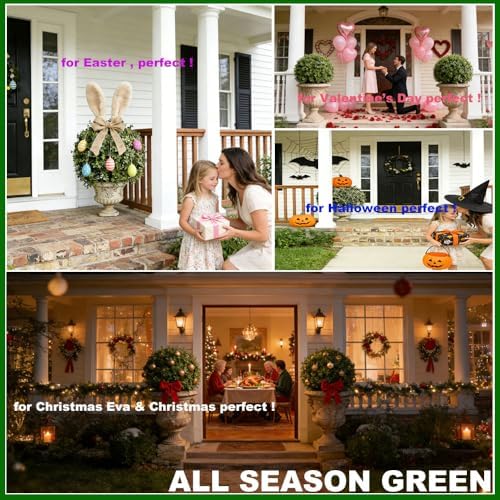 all season green 2't 19''d topiaries trees artificial showing dimensions