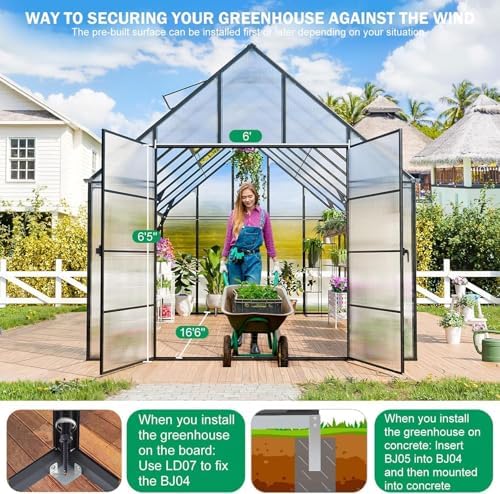 cdcasa 16.5x10.2x10 ft greenhouse for outdoors, extra large shown in use