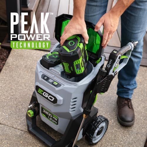 ego power+ electric pressure washer kit, 3200 psi, close-up detail