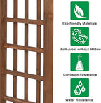 outvita 7ft dark brown wooden garden arbor arch, side view