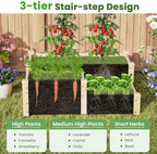 giantex raised garden bed, wood planter box for, side view