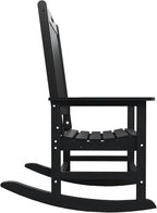 Oversized Rocking Chair, Outdoor Rocking Chair for Adults, All Weather Resistant Porch Rocker for Lawn Garden, Black