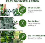 40" x 20" artificial grass wall panels, uv-anti, side view
