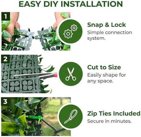 40" x 20" artificial grass wall panels, uv-anti, side view