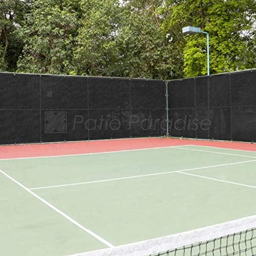 patio paradise 4' x 30' gray privacy fence, front angle view