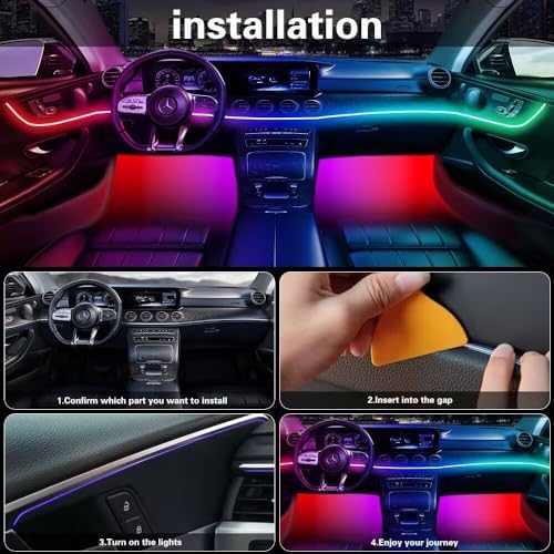 acrylic interior car led lights with remote and, package contents