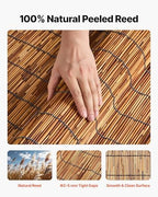 vevor natural reed fencing, 4 ft x 16.4 shown in use