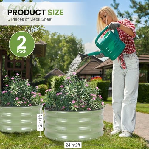 g good gain round raised garden bed outdoor shown in use