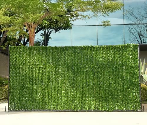 privacy fence screen 6'x10' hedge slats for chain shown in use