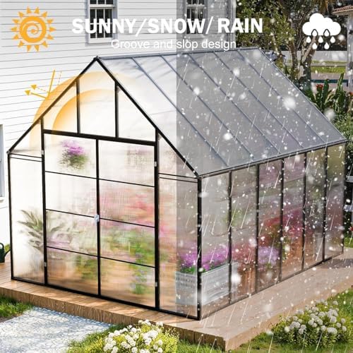 cdcasa 12.4x10.2x10 ft greenhouse for outdoors,easy assembly large, front angle view