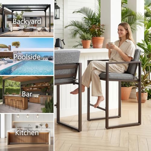 outdoor bar stools set of 2, 27" metal, package contents