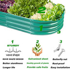 rakukiri raised garden bed grs certified galvanized planter showing dimensions