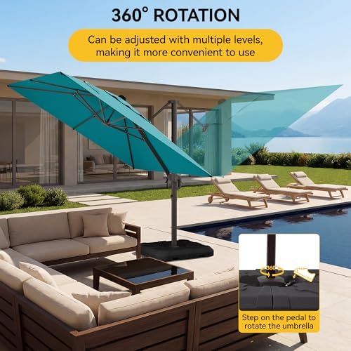 10x10ft cantilever outdoor umbrella, 360° rotating large offset, package contents