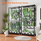 bstrip indoor greenhouse with grow light, pegboard and, close-up detail