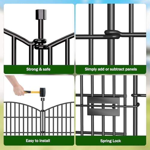 10 panel no dig decorative garden fence with, side view