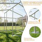 10x10 ft dog kennel outdoor,dog run,dog enclosure with, front angle view