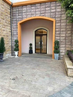 all season green 4ft triple ball boxwood topiariy, side view
