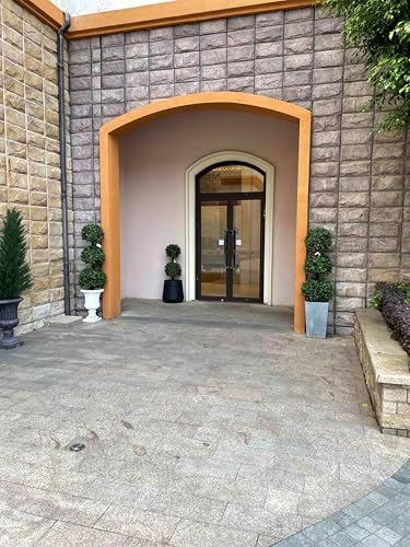 all season green 4ft triple ball boxwood topiariy, side view