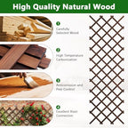 expandable wooden lattice panels outdoor garden fence trellis, front angle view