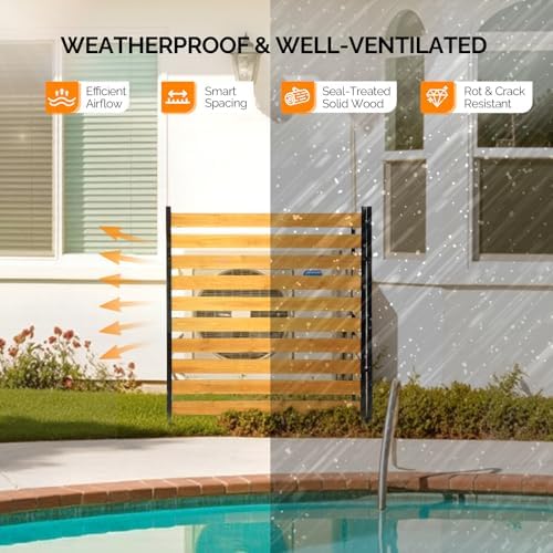 vingli 54" x 39" wooden privacy fence for, side view