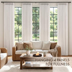 miulee 4 panels pinch pleated linen curtains 108, side view