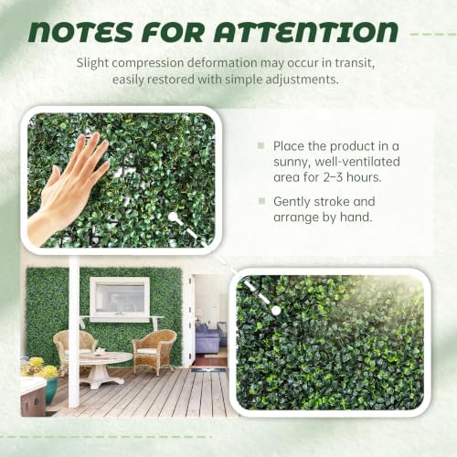 tttm uv-resistant artificial boxwood hedge vine panels: 20"x20", package contents