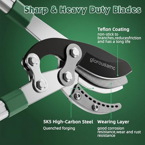 loppers branch cutter 28"-41" telescoping lopper heavy duty, front angle view